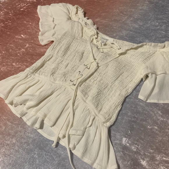 Boho Off the Shoulder Crop Top - Picture 2 of 2